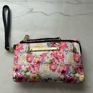 Betsey Johnson Pink Floral Wristlet